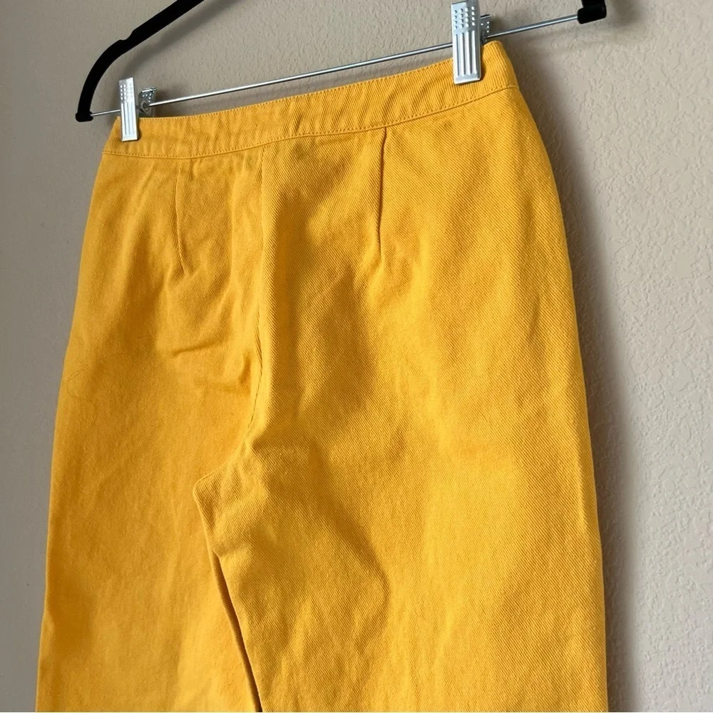 AERYNE For Revolve Yellow High Rise Wide Leg Cropped Jeans, XS